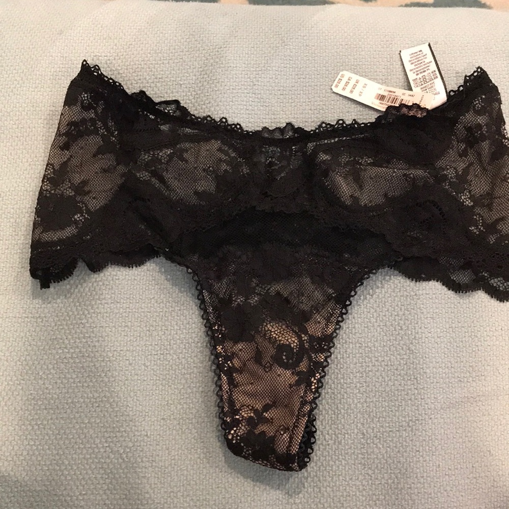 High rise lace thong